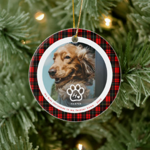 Eerste kerst nieuwe thuis hond foto monogram tarta keramisch ornament