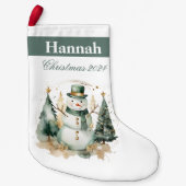 Eerste kerst nieuwigheid groene kerstman kleine kerstsok (Voorkant)