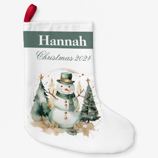 Eerste kerst nieuwigheid groene kerstman kleine kerstsok (Voorkant)