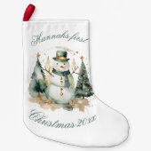 Eerste kerst nieuwigheid groene kerstman kleine kerstsok (Voorkant)