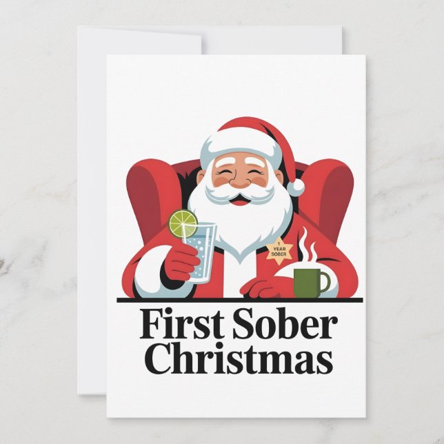 Eerste kerst nuchter Kerstman Nuchterheid Kerstmis (Voorkant)