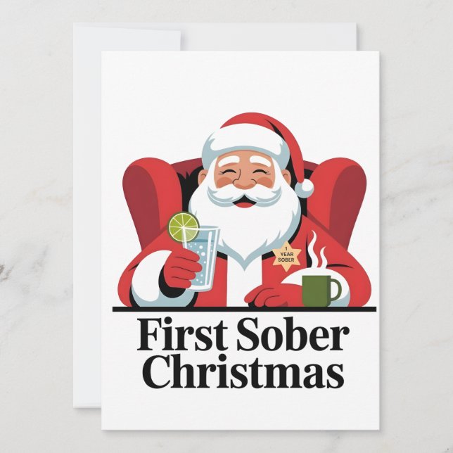 Eerste kerst nuchter Kerstman Nuchterheid Kerstmis (Voorkant)