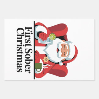 Eerste kerst nuchter Kerstman Nuchterheid Kerstmis Inpakpapier Vel