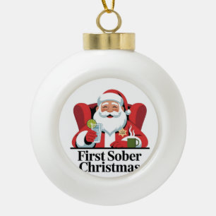 Eerste kerst nuchter Kerstman Nuchterheid Kerstmis Keramische Bal Ornament