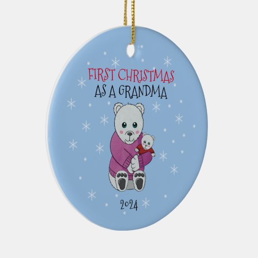 Eerste kerst oma keramisch ornament (Rechts)