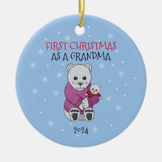 Eerste kerst oma keramisch ornament (Voorkant)