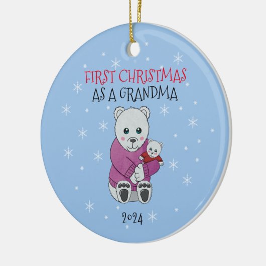 Eerste kerst oma keramisch ornament (Links)