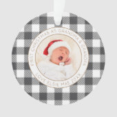 Eerste kerst Oma Opa Fotonaam Plaid Ornament (voorkant)