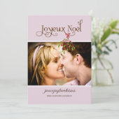 Eerste kerst onder de mistletoe-vakantiefoto feestdagenkaart (Staand voorkant)
