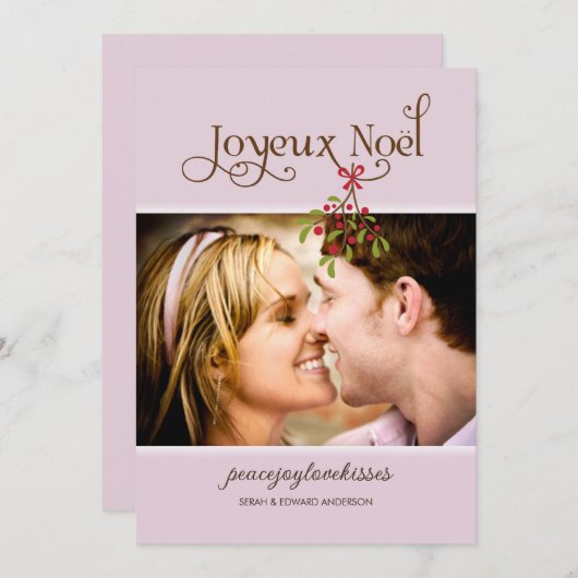 Eerste kerst onder de mistletoe-vakantiefoto feestdagenkaart (Voorkant / Achterkant)