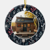 Eerste kerst op mijn Tiny Home foto Keramisch Ornament (Voorkant)
