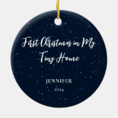 Eerste kerst op mijn Tiny Home foto Keramisch Ornament (Achterkant)