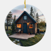 Eerste kerst op mijn Tiny Home foto Keramisch Ornament (Achterkant)