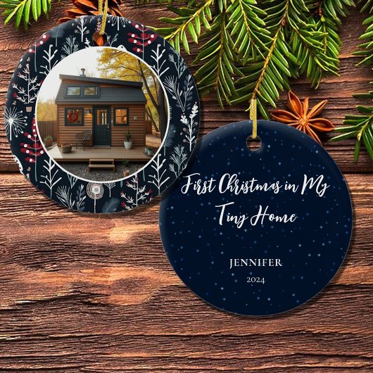 Eerste kerst op mijn Tiny Home foto Keramisch Ornament
