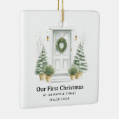 Eerste kerst op nieuw adres – Sage Door Keramisch Ornament (Rechts)