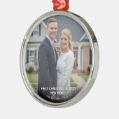 Eerste kerst op nieuwe foto metalen ornament (Links)