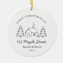 Eerste kerst op ons nieuwe adres - Minimal House Keramisch Ornament