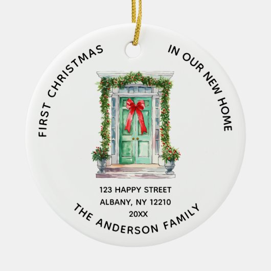 Eerste kerst op onze nieuwe foto keramisch ornament (Voorkant)