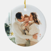 Eerste kerst op onze nieuwe foto keramisch ornament (Achterkant)