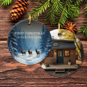 Eerste kerst op onze Tiny Home foto Keramisch Ornament