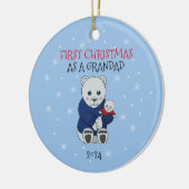 Eerste kerst opa keramisch ornament (Links)