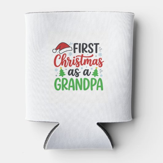 Eerste kerst Opa Kerstman Hoed Blikjeskoeler (Voorkant)