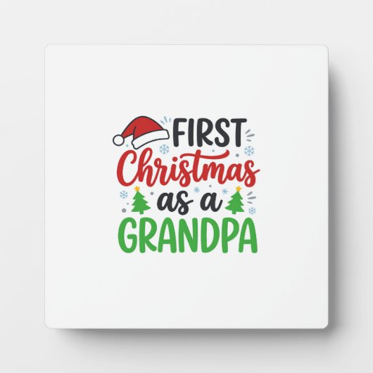 Eerste kerst Opa Kerstman Hoed Fotoplaat (Voorkant)