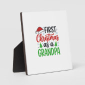 Eerste kerst Opa Kerstman Hoed Fotoplaat (Voorkant)