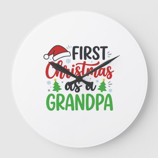 Eerste kerst Opa Kerstman Hoed Grote Klok (Voorkant)