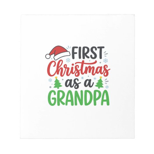 Eerste kerst Opa Kerstman Hoed Notitieblok (Voorkant)