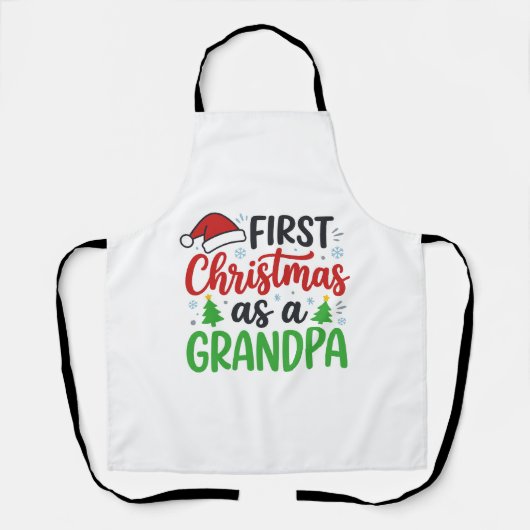 Eerste kerst Opa Kerstman Hoed Schort (Voorkant)