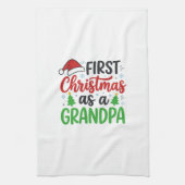 Eerste kerst Opa Kerstman Hoed Theedoek (Verticaal)