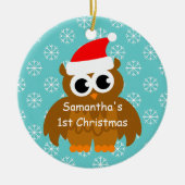 Eerste kerst ornament met baby santa uil (Voorkant)