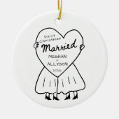 Eerste Kerst Ornament voor Mevrouw & Mevrouw (Voorkant)