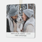 Eerste kerst paar foto Keepsake Keramisch Ornament (Links)