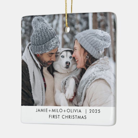 Eerste kerst paar foto Keepsake Keramisch Ornament (Links)