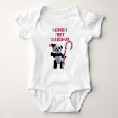 Eerste kerst Panda Beer Cute Baby Bodysuit (Voorkant)