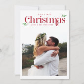 Eerste kerst Pas getrouwd Feestdagenkaart (Voorkant)