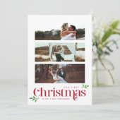 Eerste kerst Pas getrouwd Kaart (Staand voorkant)