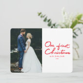 Eerste kerst | Passen getrouwd Foto Kerstkaart (Staand voorkant)