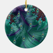 Eerste kerst pauw ornament met foto naam baby (Achterkant)