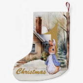 Eerste kerst Peter Snowy landschap Kleine Kerstsok (Achterkant)