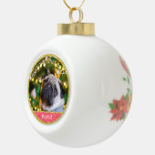 Eerste kerst Puppy Hond Keramische Bal Ornament (Rechts)