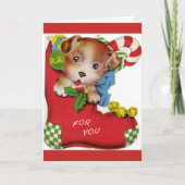 Eerste kerst puppy kaart (Voorkant)