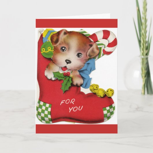 Eerste kerst puppy kaart (Voorkant)