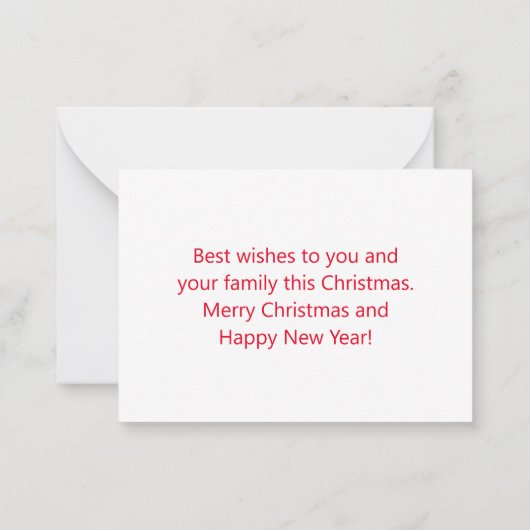 eerste kerst, rode kalligrafie, feestfoto notitiekaartje (Achterkant)