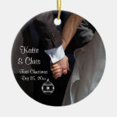 Eerste kerst Romantisch en elegant Keramisch Ornament (Voorkant)