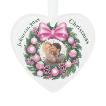 Eerste kerst roze krans