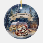 Eerste kerst RV paar Pas getrouwd Ornament (Achterkant)