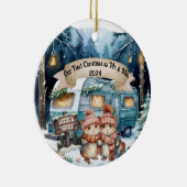 Eerste kerst RV paar Pas getrouwd Ornament (Rechts)